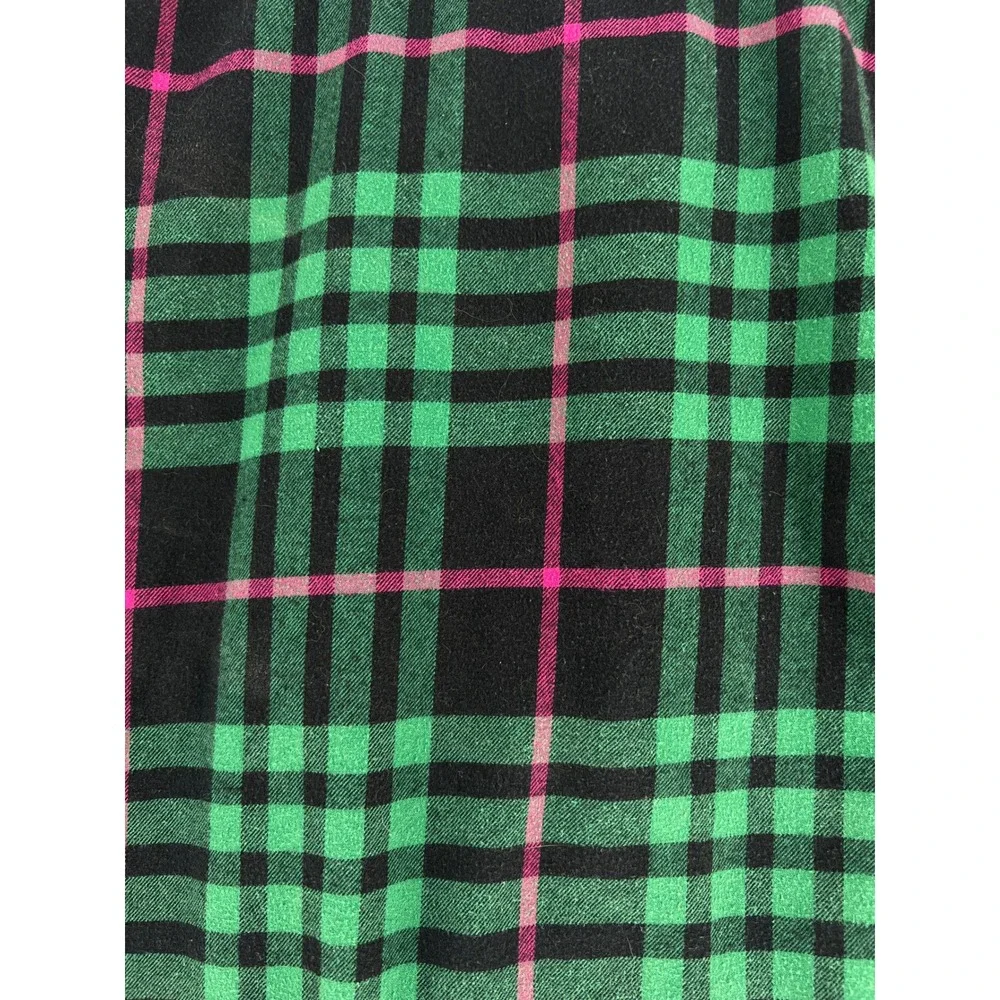 Banana Republic Mens Organic Cotton Green Black Buffalo Plaid Flannel Shirt Sz L